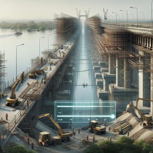 Bridge repair progress concept