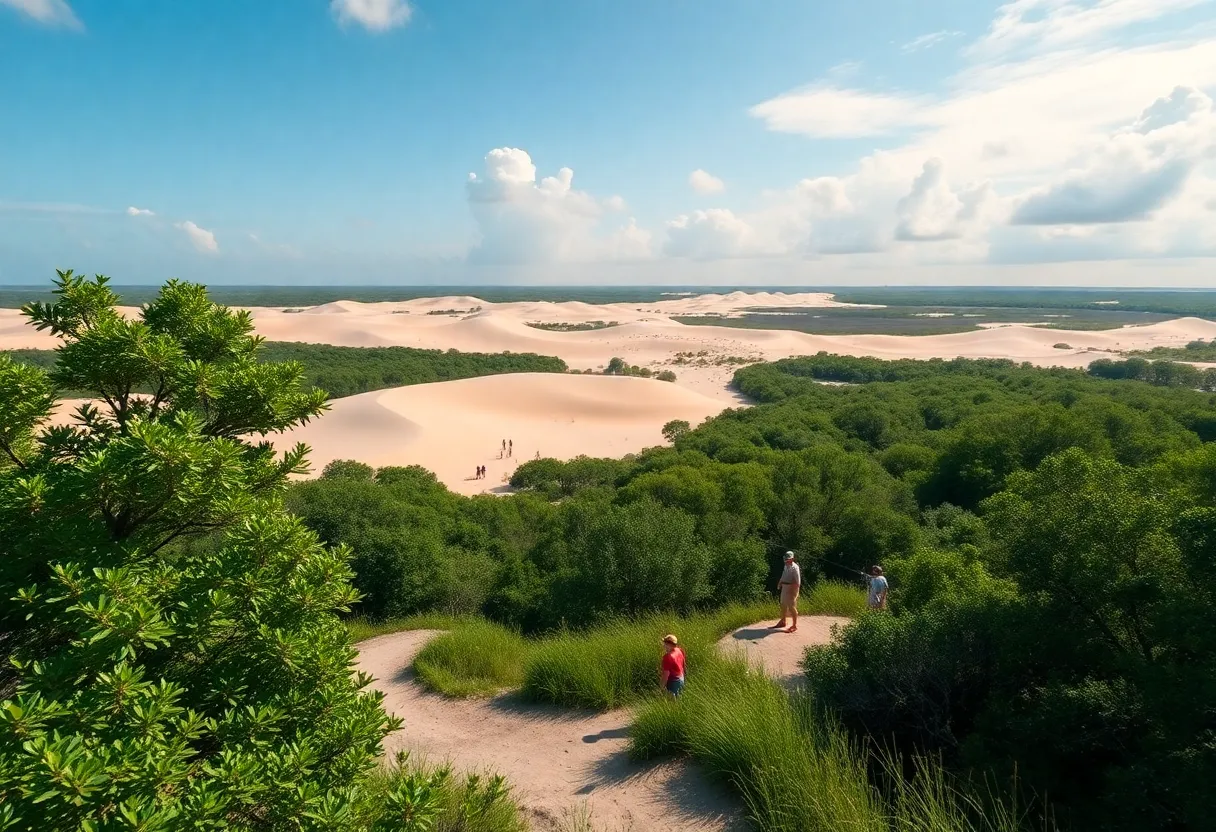 A picturesque Florida state park featuring people enjoying nature activities.