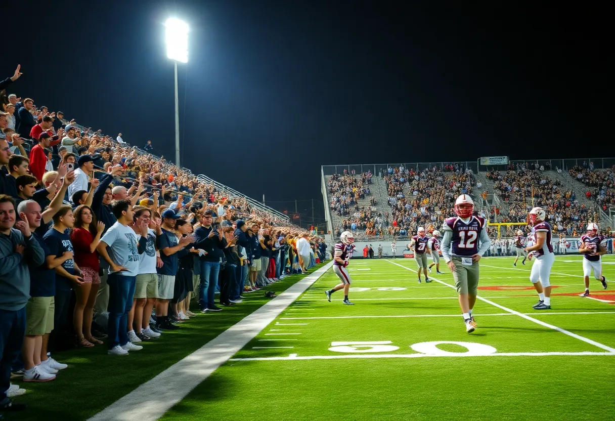 Fans cheering at the South Carolina high school football championship game
