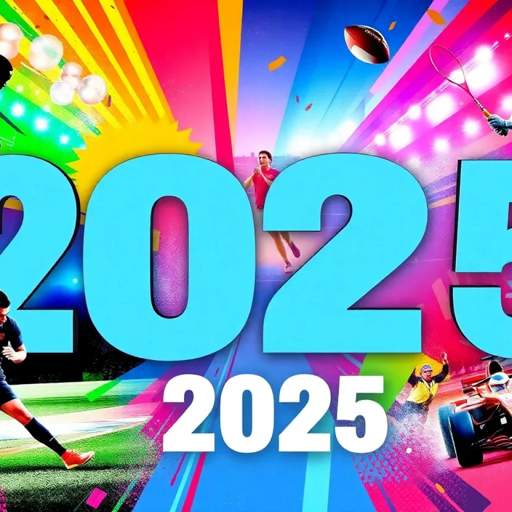 Collage of sports events for the year 2025