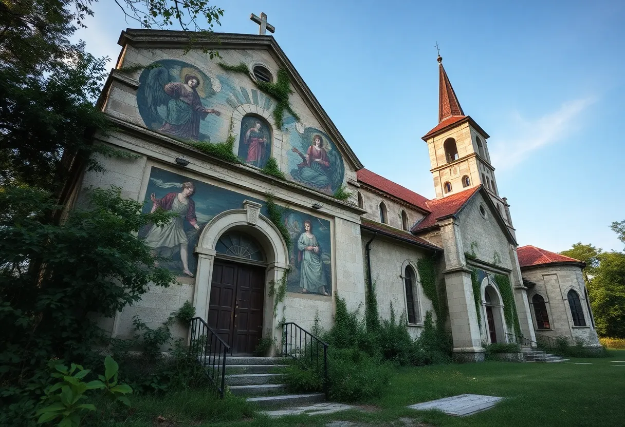 Old First Presbyterian Church in Myrtle Beach, abandoned and neglected