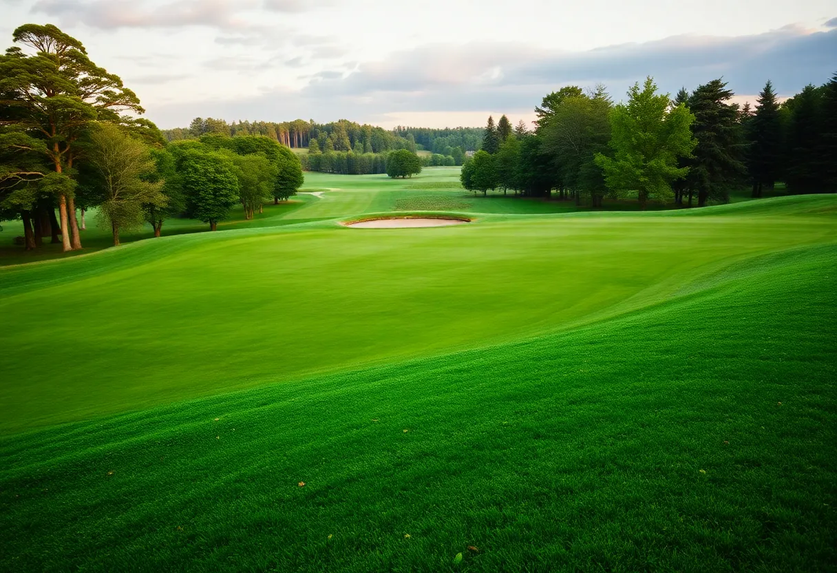 Close up view of a beautiful golf course at Cabot Citrus Farms