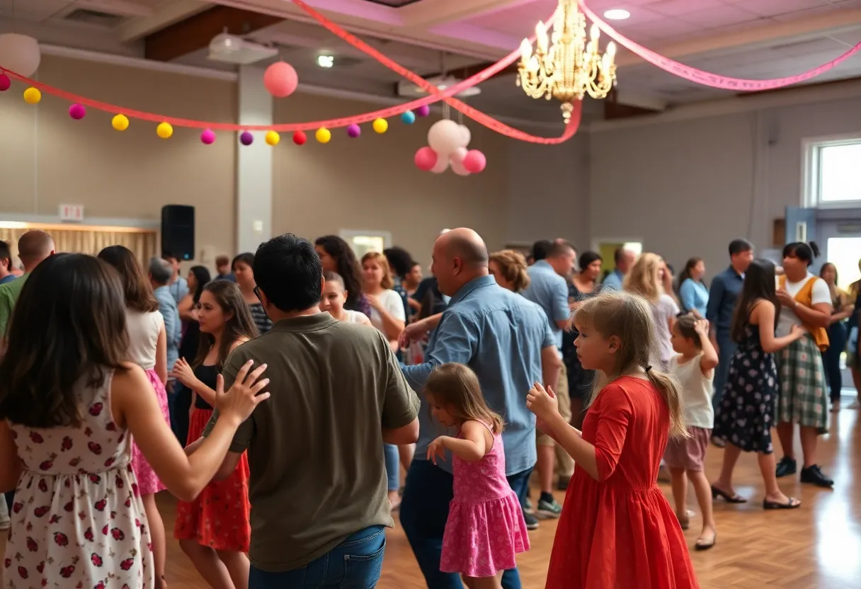 Families dancing at the Family Formal Dance in North Myrtle Beach