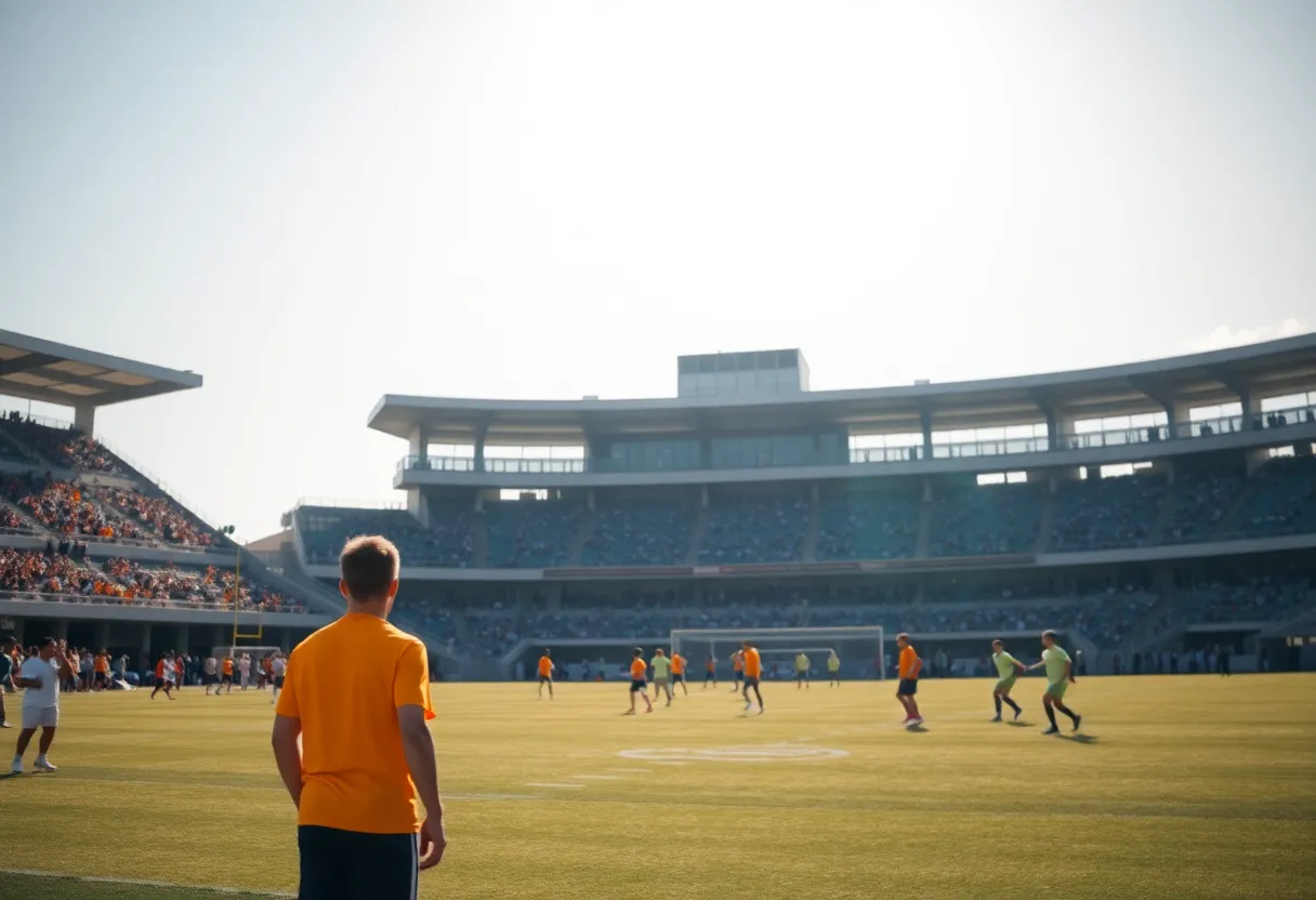 Minnesota Gophers football team practicing