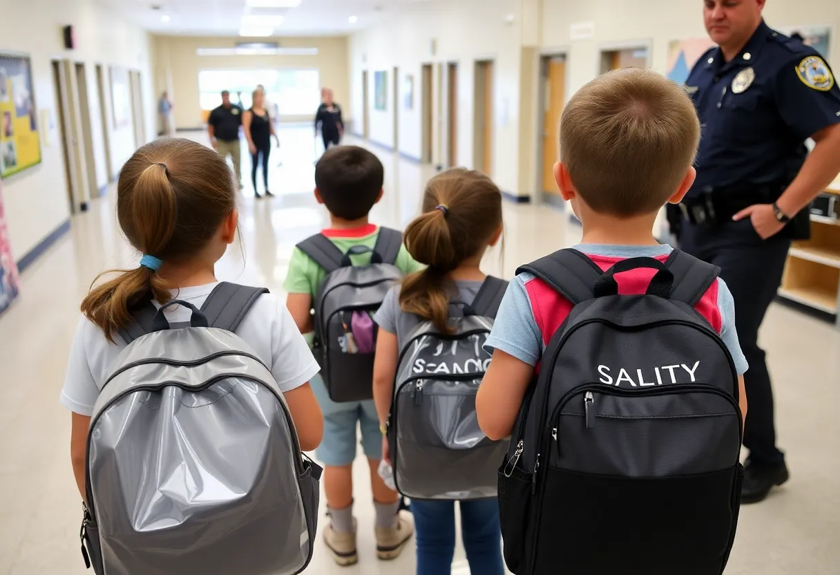 Students with clear backpacks in a safe school environment in Horry County