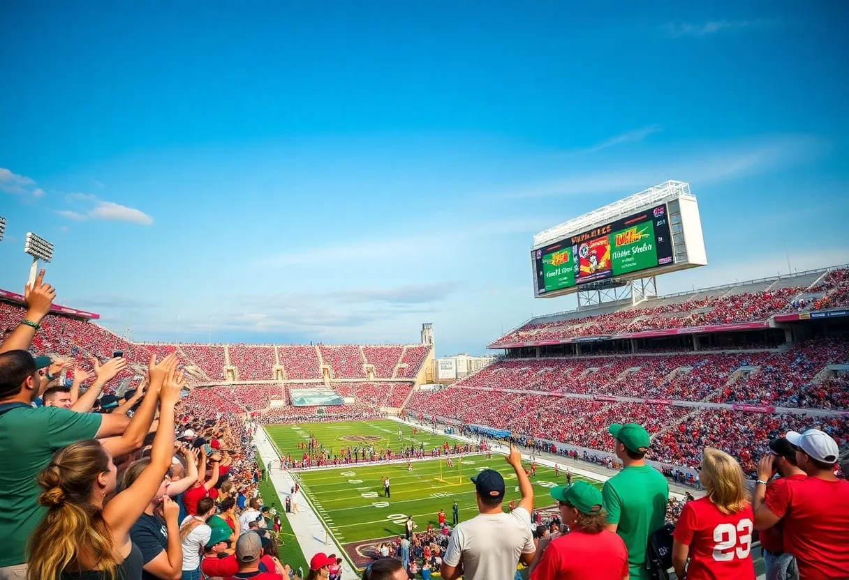 Fans celebrating during the Myrtle Beach Bowl