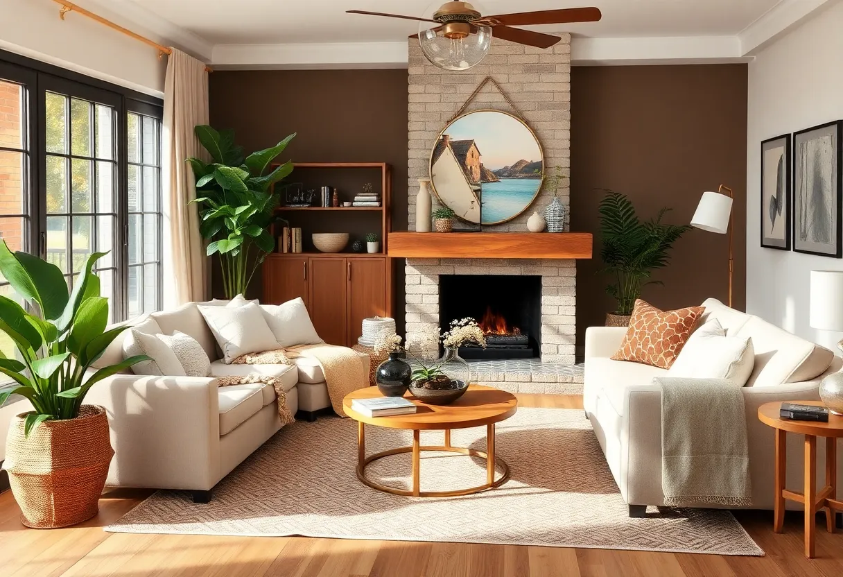 Cozy living room showcasing Myrtle Beach's interior design trends for 2025