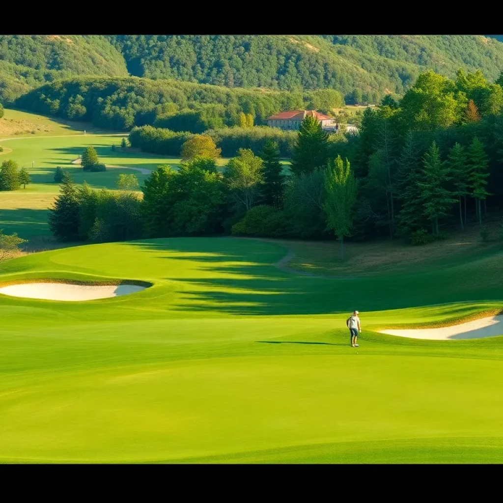 Beautiful golf course layout with natural scenery
