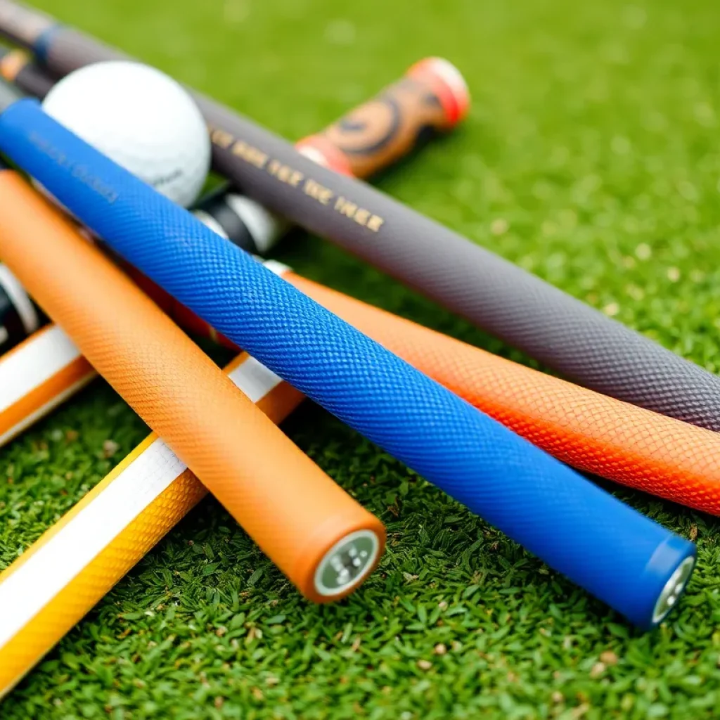 Various Golf Pride golf grips on display