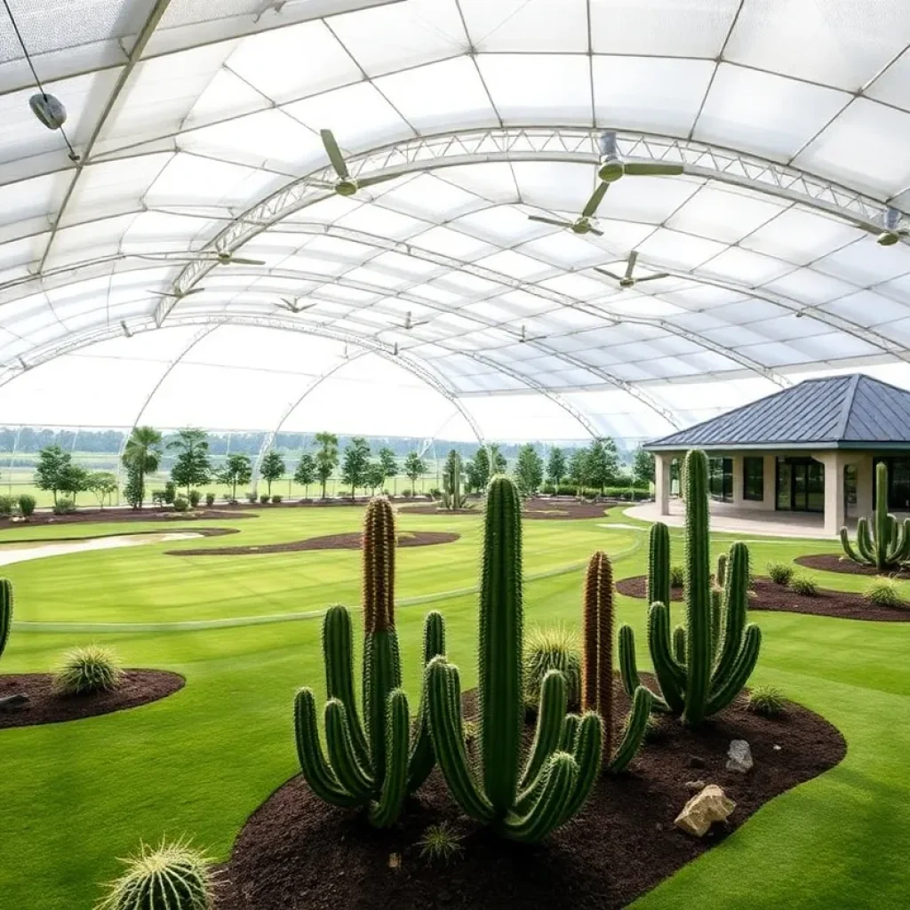 Concept design of an indoor nine-hole golf course with multiple domes