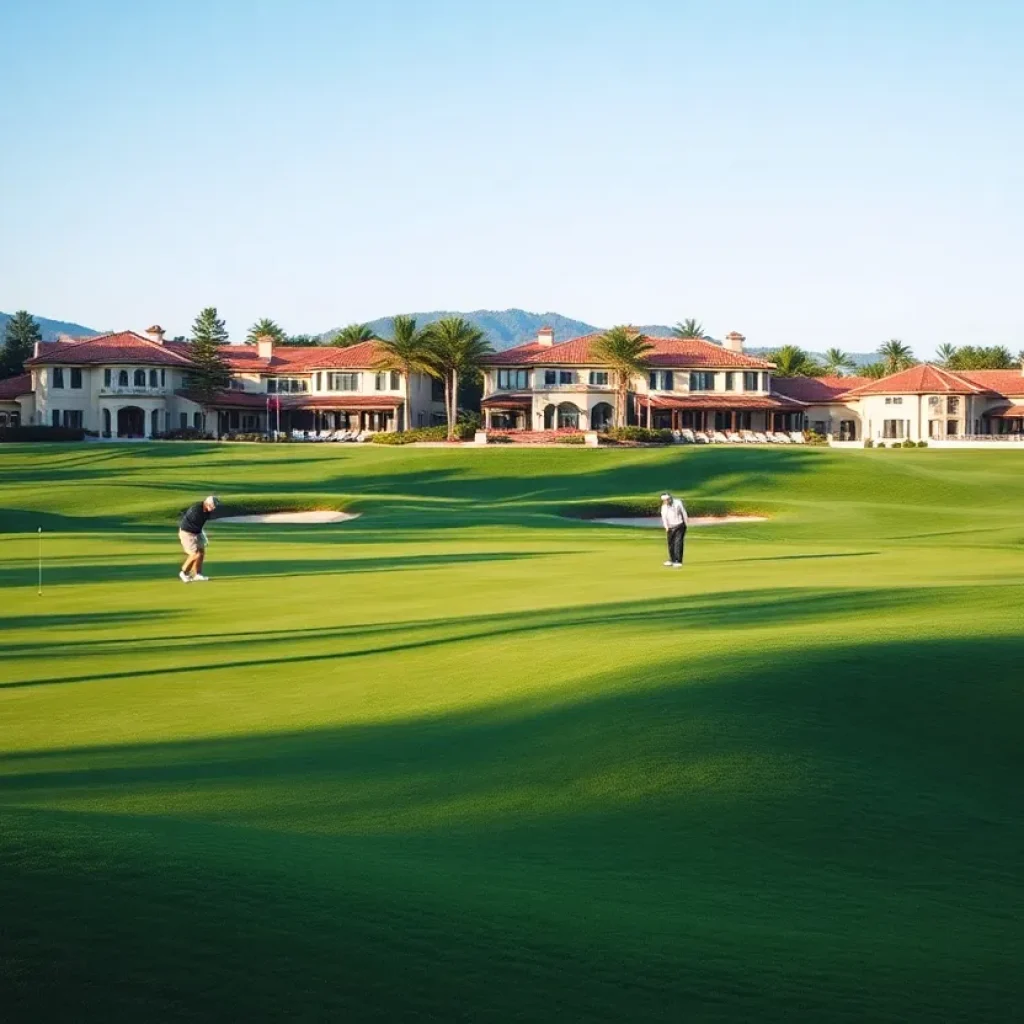 Luxurious golf resort featuring championship course and villas