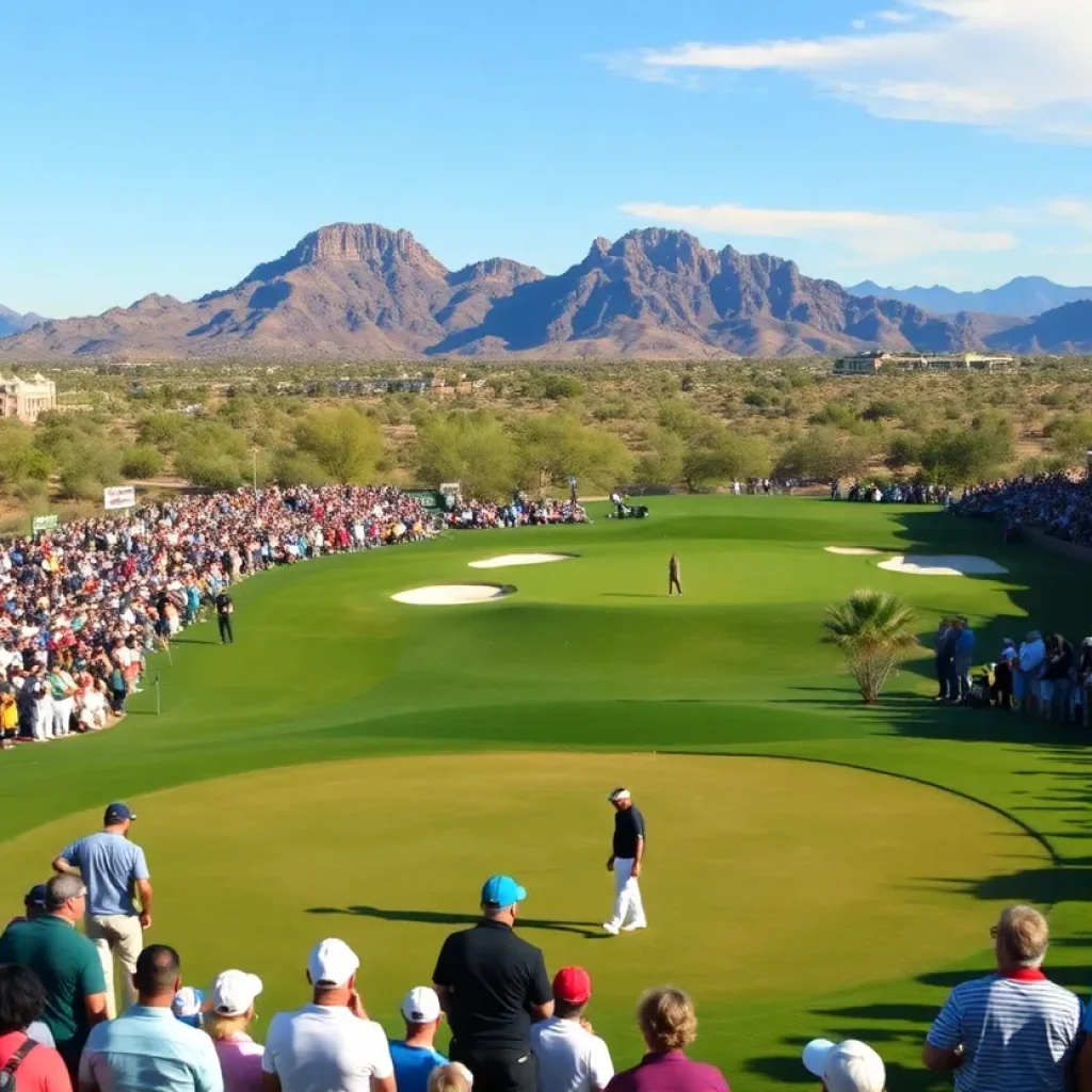 Crowd enjoying the golf atmosphere at the WM Phoenix Open in Scottsdale