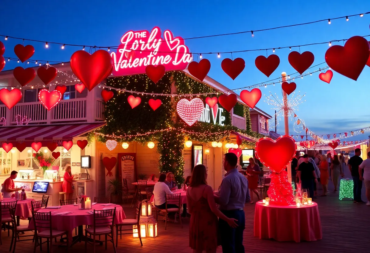 Romantic Valentine's Day decorations in Myrtle Beach
