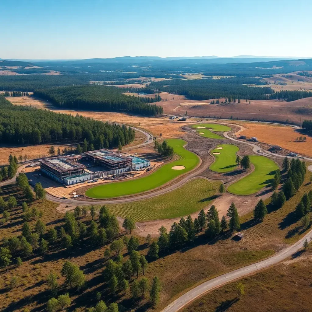 Aerial view of Wild Spring Dunes Golf Resort site in East Texas