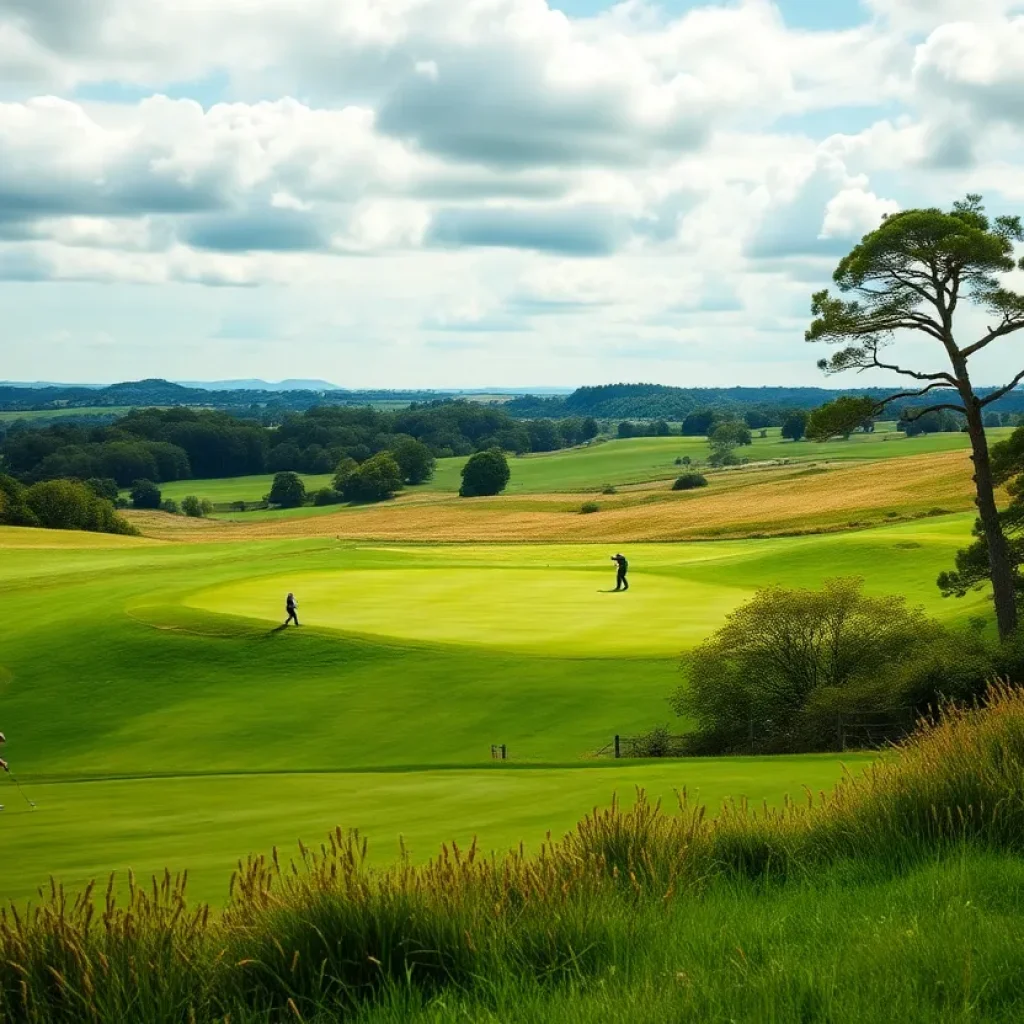 Beautiful golf course landscape in the UK