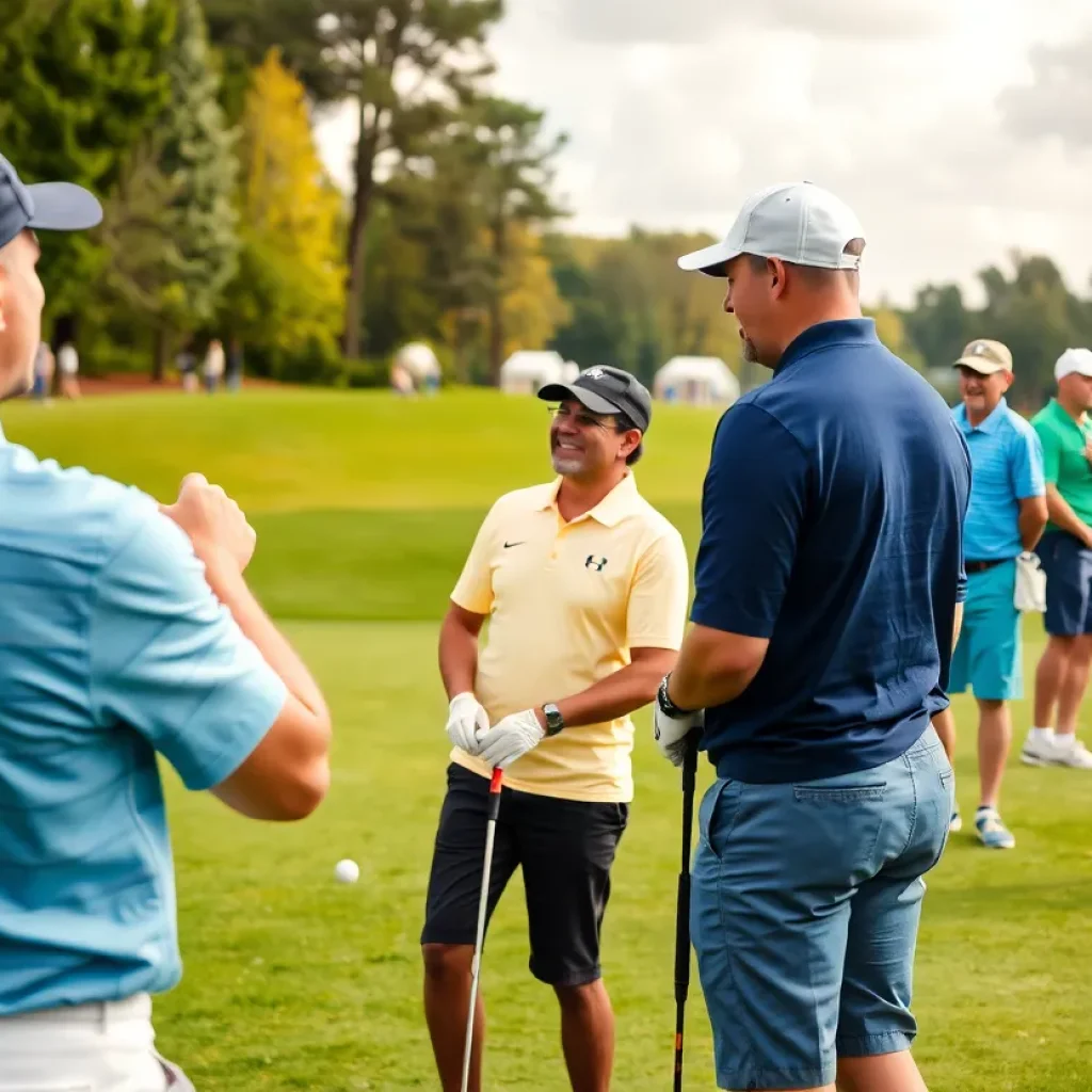 Golfers participating in a tournament at an AGIF event