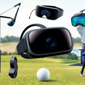 Golfers using new golf technology on the course