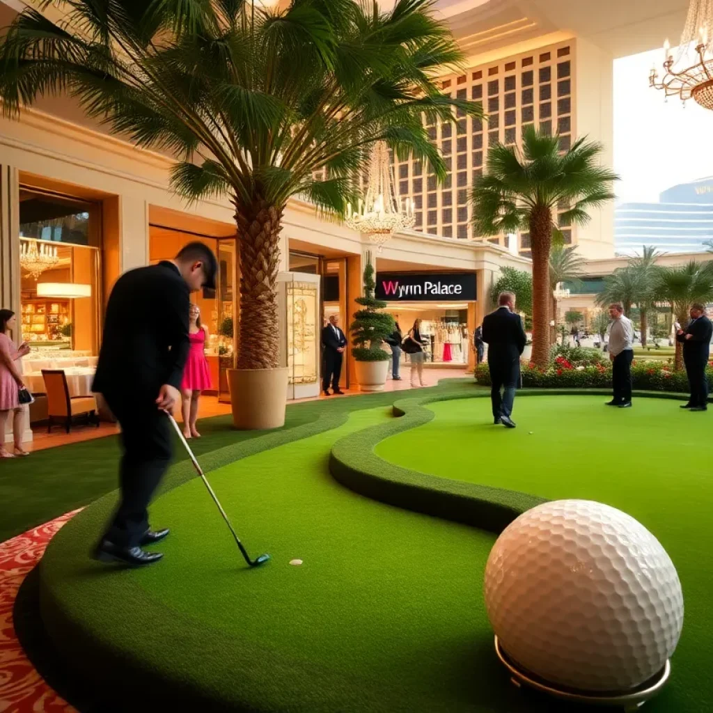Golf enthusiasts participating in the Wynn Palace Golf Challenge