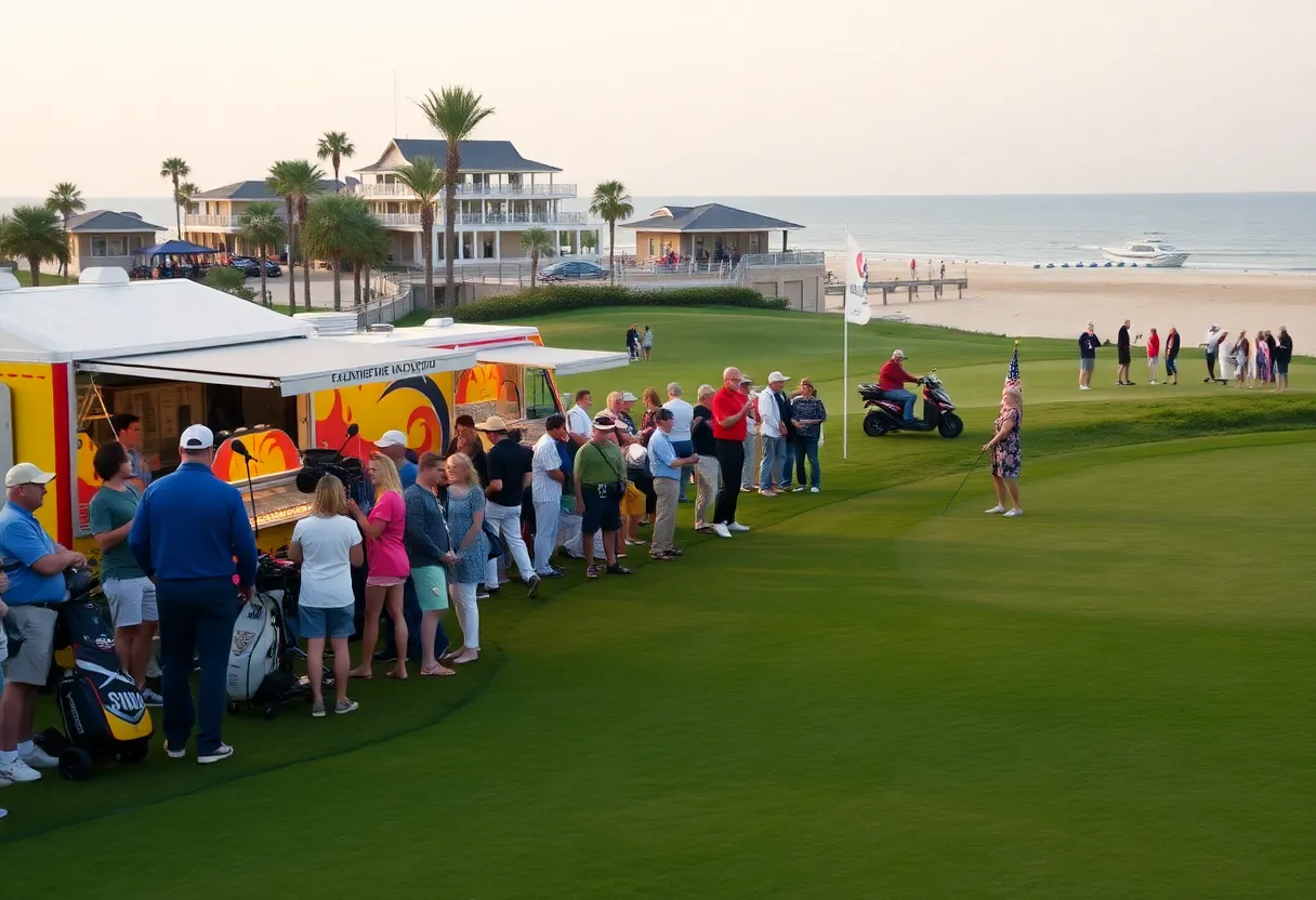 Spectators enjoying the Myrtle Beach Classic golf tournament
