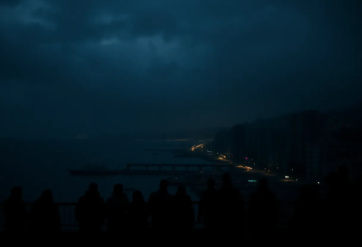 A coastal city with a community discussing safety issues.