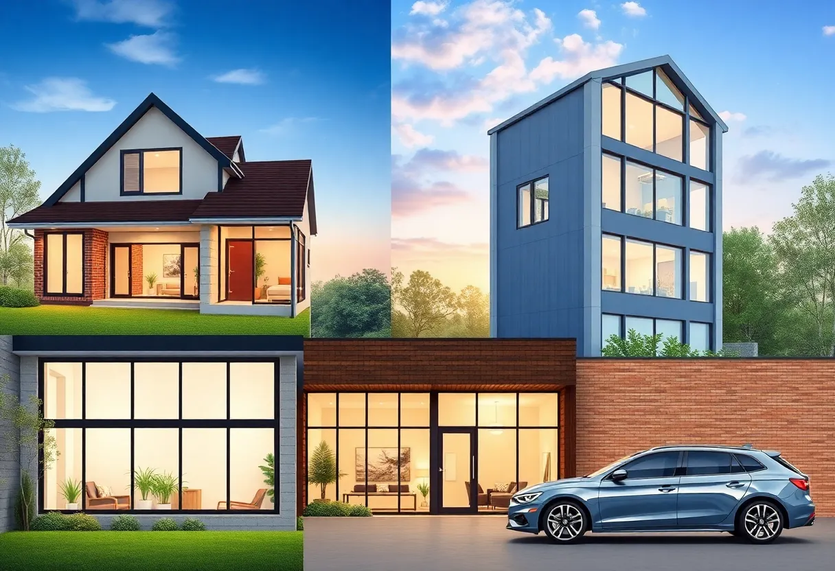 Illustration of smart windows in various environments