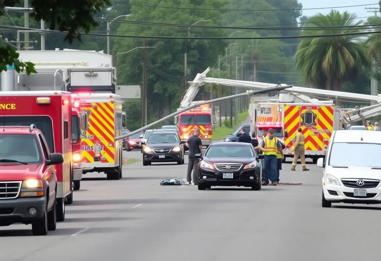 Emergency responders at the scene of a crash on Socastee Boulevard