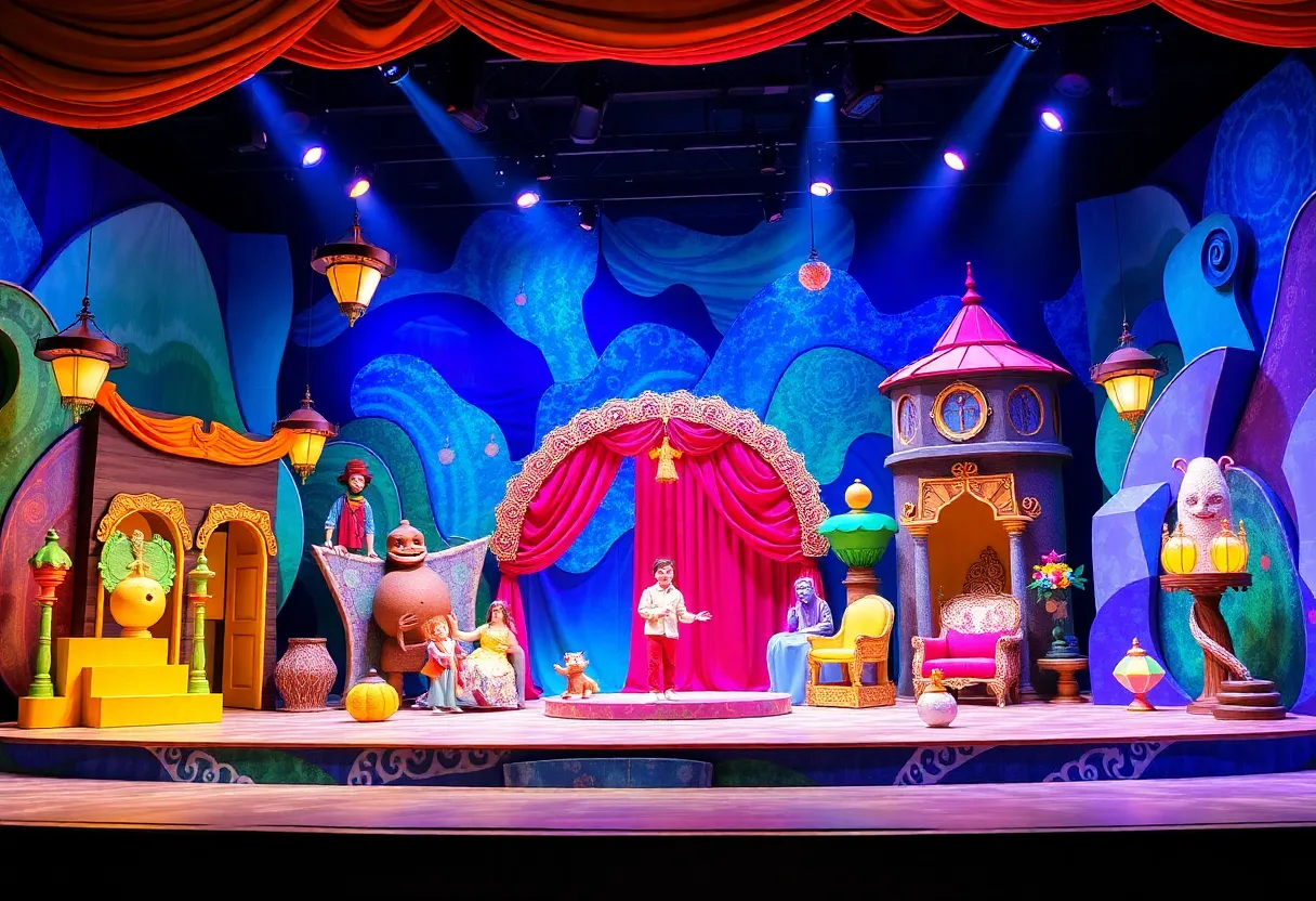 Stage set of Beetlejuice JR at Myrtle Beach ACT theater