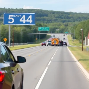 Emergency services responding to a car crash in Conway, SC