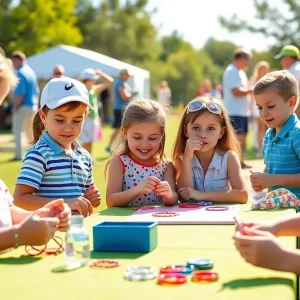 Families enjoying activities at Family Day at ONEflight Myrtle Beach Classic.