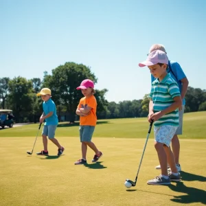 Children playing golf on a Myrtle Beach golf course