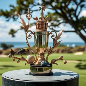 Trophy for the Myrtle Beach Classic displayed at Dunes Golf and Beach Club