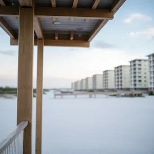 View of Myrtle Beach hotels and coastline