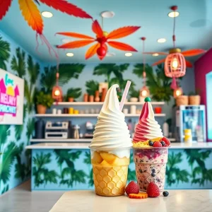 Delicious tropical frozen treats served at The Pineapple Hut