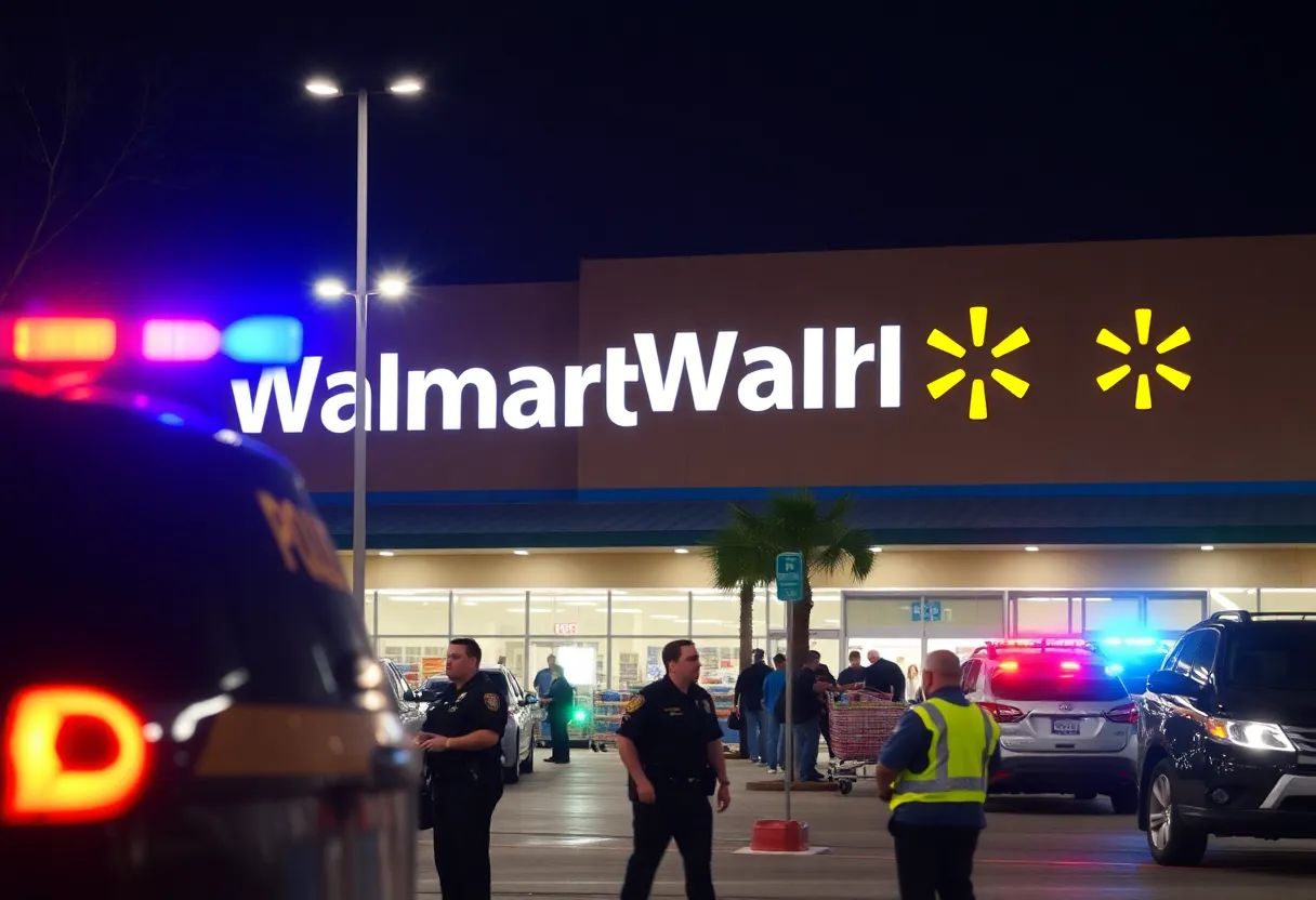 Scene of police responding to bomb threat at Walmart in Myrtle Beach