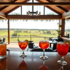 Artfully crafted cocktails with a view of the golf course