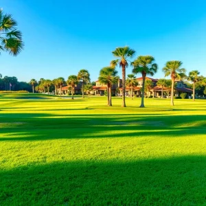 Golfers enjoying a sunny day at Myrtle Beach golf course