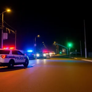 Police response scene at Myrtle Beach after a shooting incident.