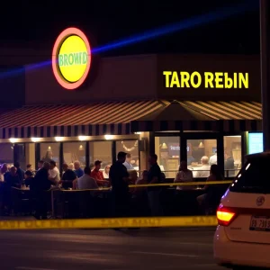 Police lights at the scene of a shooting in Myrtle Beach