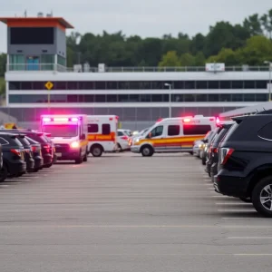 Emergency response in Myrtle Beach Speedway parking lot