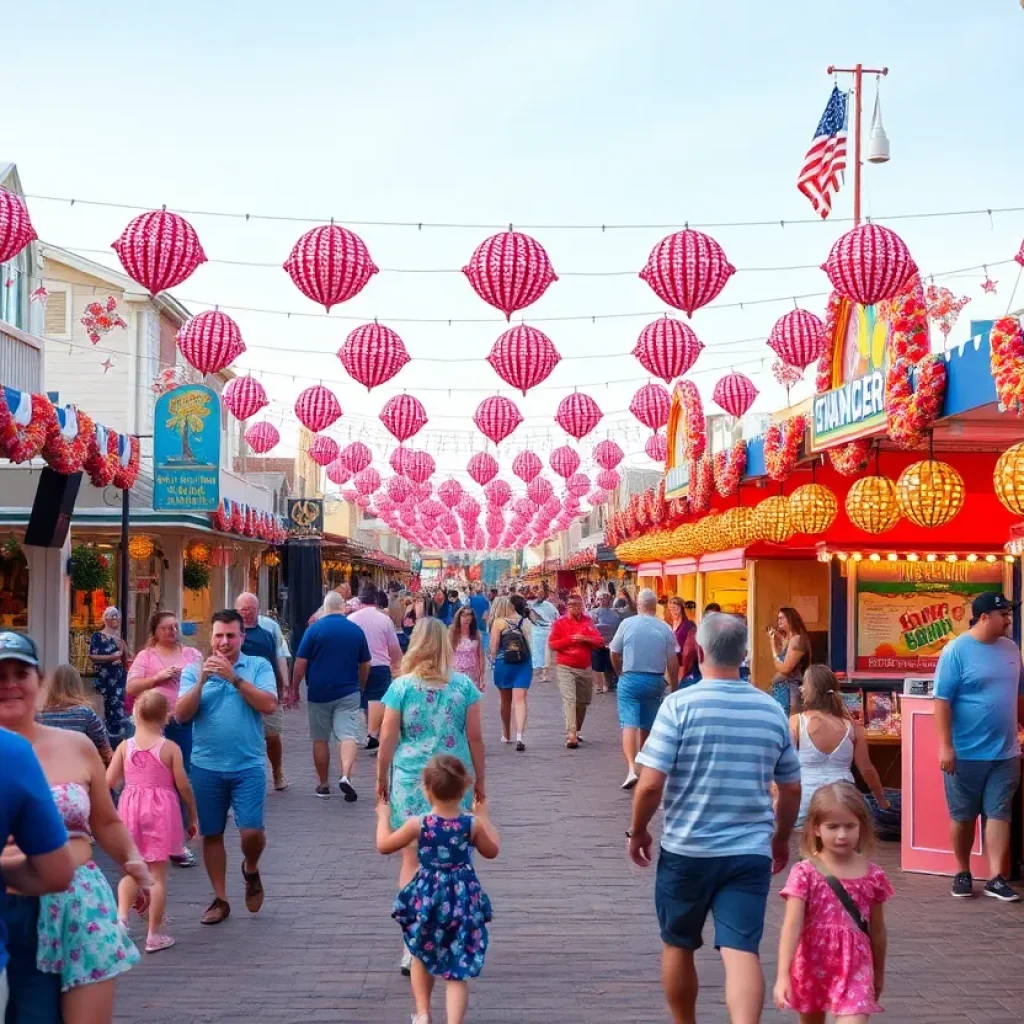 A family-friendly summer festival at Myrtle Beach with live music and community activities.