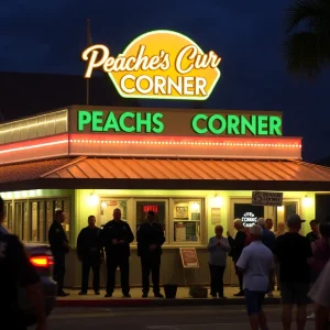 Peaches Corner restaurant after a shooting incident in Myrtle Beach