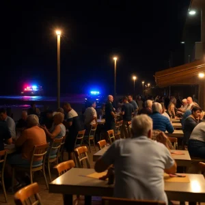 Police lights at a restaurant scene in Myrtle Beach