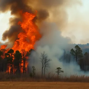 South Carolina Wildfire Scene