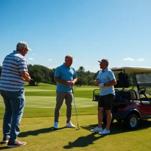 Friends enjoying a golf game together at a picturesque golf course in 2025