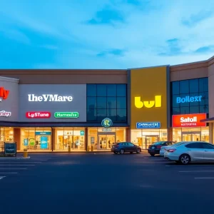 Exterior view of Braves Village Shopping Center in Socastee, SC