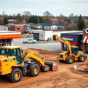Construction in progress for new fast food restaurants in Conway