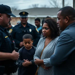 Scene depicting community reaction to drug-related crime