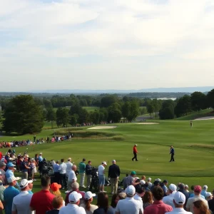 Golfers competing at the Royal Portrush Championship