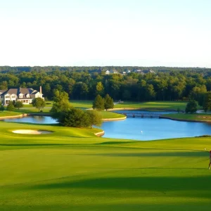 Friends enjoying a round of golf at a Southern resort