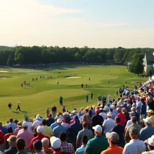 Players competing in the John Deere Classic golf tournament